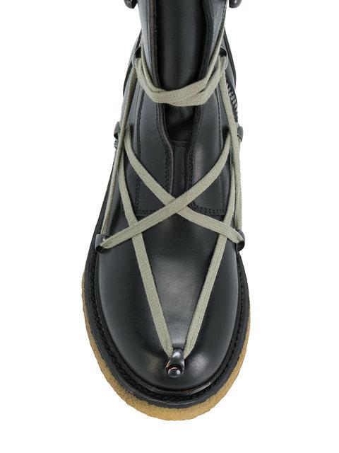 Rick Owens 30mm Lace Up Creeper Leather Boots In Black | ModeSens