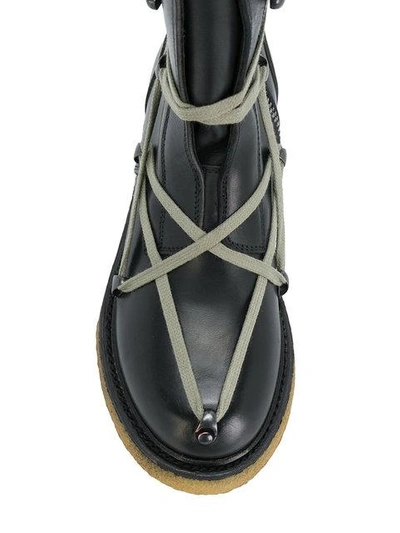 Shop Rick Owens Lace Up Work Boots In Black