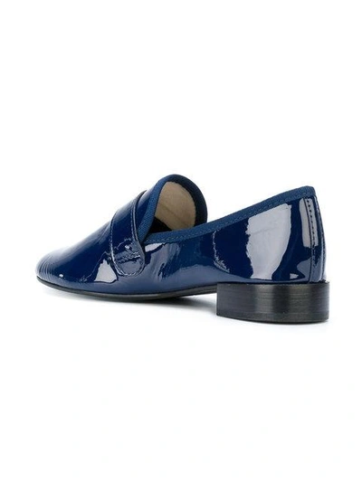 Shop Repetto Block Heel Loafers In Blue