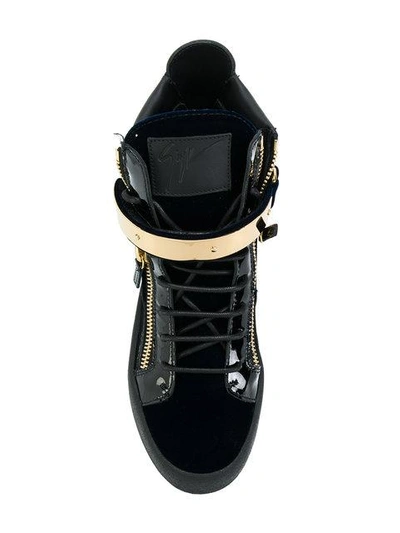 Shop Giuseppe Zanotti Carter Mid-top Sneakers In Black
