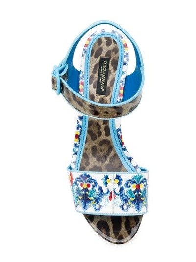 Shop Dolce & Gabbana Printed Platform Sandals In Multicolour