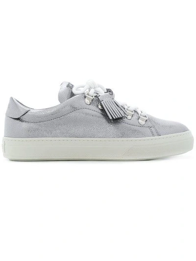 Shop Tod's Tassel Trim Sneakers In B202 Platino