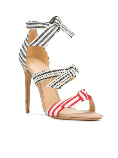 striped multi-strap sandals