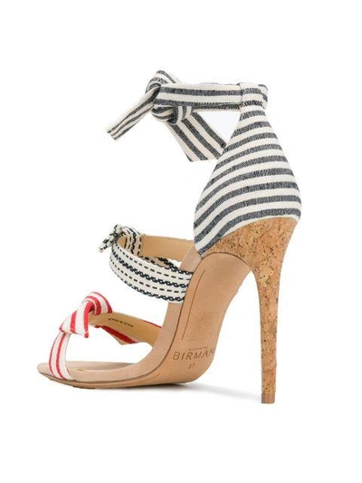 striped multi-strap sandals