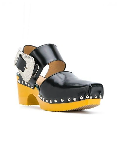 Shop Toga Buckle Sandals In Aj882 - Black Polido