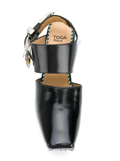 Shop Toga Buckle Sandals In Aj882 - Black Polido