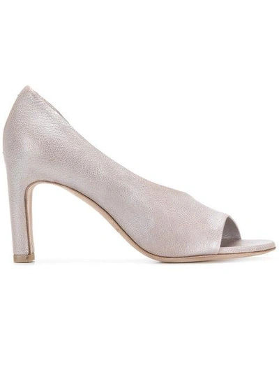 Shop Officine Creative Cut-out Open Toe Pumps In Grey