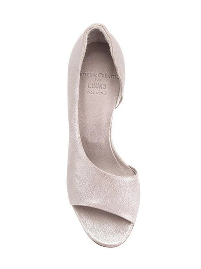 Shop Officine Creative Cut-out Open Toe Pumps In Grey