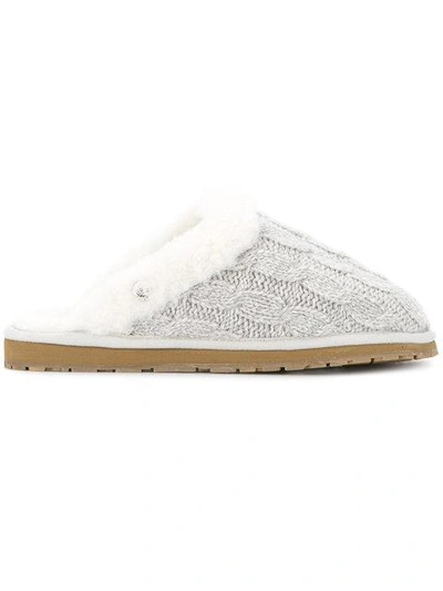 Shop Marc Cain Cable Knit Slippers - Grey