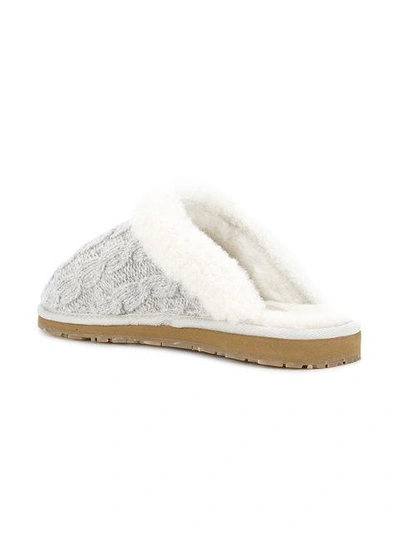 Shop Marc Cain Cable Knit Slippers - Grey