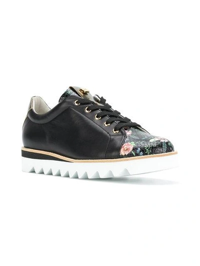 Shop Hogl Floral Contrast Sneakers In Black