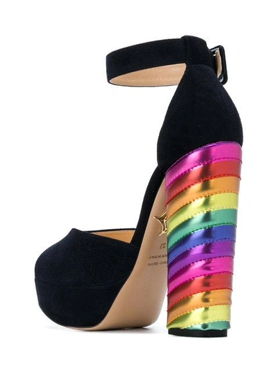 Shop Charlotte Olympia Eugenie Rainbow Heel Sandals - Black