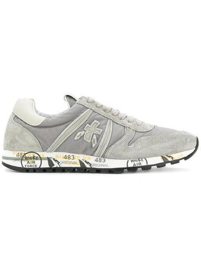 Shop White Premiata Sky Sneakers - Grey