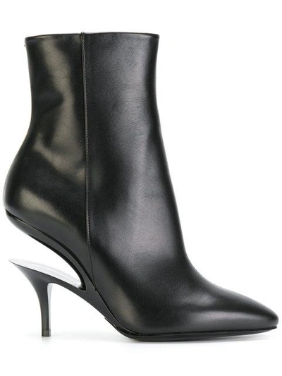 Shop Maison Margiela Cut-out Heel Ankle Boots In 961 Black