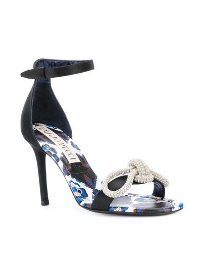 Shop Emilio Pucci Gemstone Bow Front Sandals