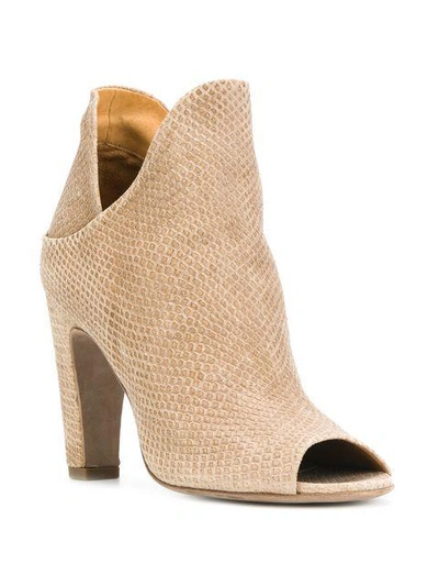 Shop Officine Creative Open Toe Ankle Boots In Neutrals