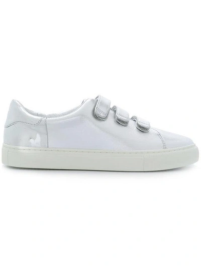 Shop Tory Burch Triple-strap Sneakers - Metallic