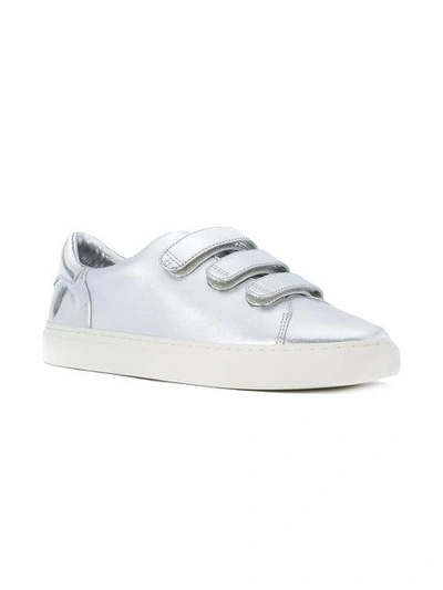 Shop Tory Burch Triple-strap Sneakers - Metallic