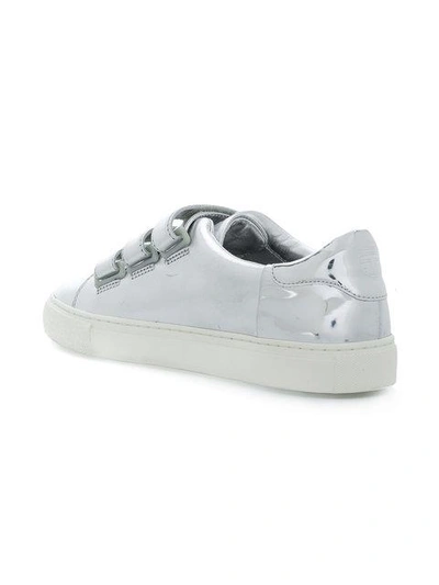 Shop Tory Burch Triple-strap Sneakers - Metallic