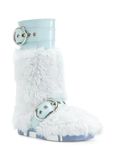 fur buckled boots