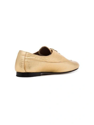 Shop Newbark Gold Charlie Leather Brogues In Metallic