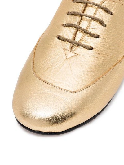 Shop Newbark Gold Charlie Leather Brogues In Metallic