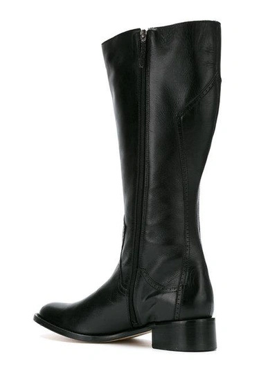 Shop Sarah Chofakian Leather Boots In Black