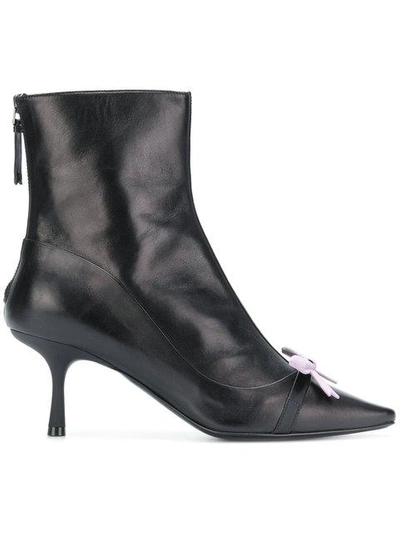 Shop Fabrizio Viti Bow Front Ankle Boots - Black