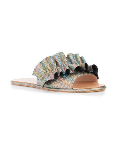 Shop Loeffler Randall Rey Flat Sandals - Multicolour