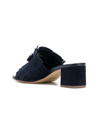 Shop Tod's Frilled Sandals In Blue