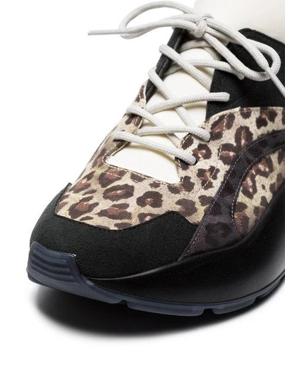Shop Stella Mccartney Multicoloured Eclypse Leopard Print Sneakers - Neutrals