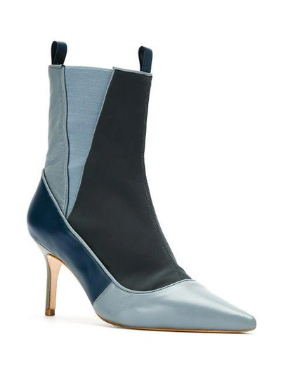 Shop Sarah Chofakian Color Blocked Ankle Boots In Blue