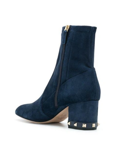 Shop Valentino Garavani Rockstud Ankle Boots - Blue