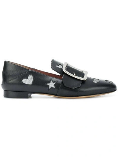 Shop Bally Janelle Hearts Loafers In Black