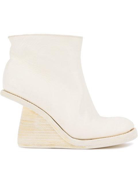 white wedge ankle boots