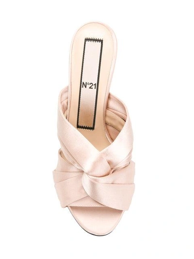 Shop N°21 Knotted Stiletto Mules In Neutrals