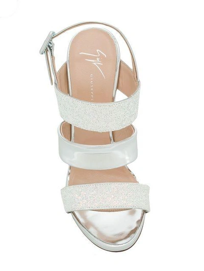 Shop Giuseppe Zanotti Metallic Glitter Sandals