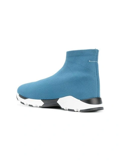 Shop Mm6 Maison Margiela Runner Sock Sneakers - Blue