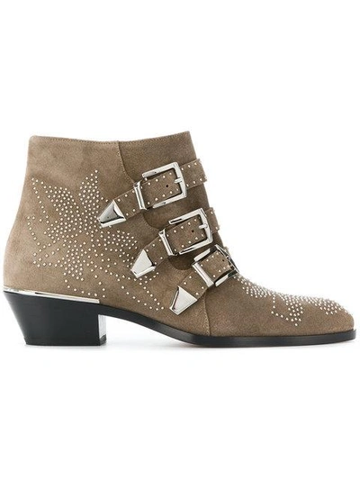 Shop Chloé Susanna Ankle Boots - Neutrals