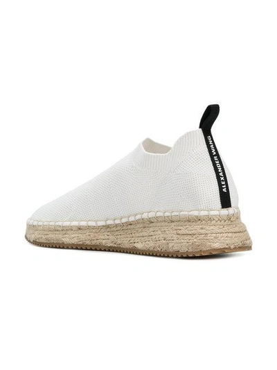 Shop Alexander Wang Dylan Low Knit Espadrilles In White