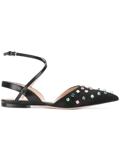 Shop Red Valentino Red(v) Crystal Embellished Pumps - Black