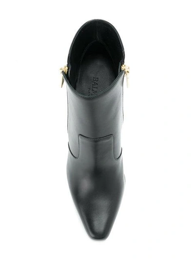 Shop Balmain Metallic Heel Boots - Black