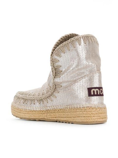 Shop Mou Perforated Eskimo Boots - Metallic