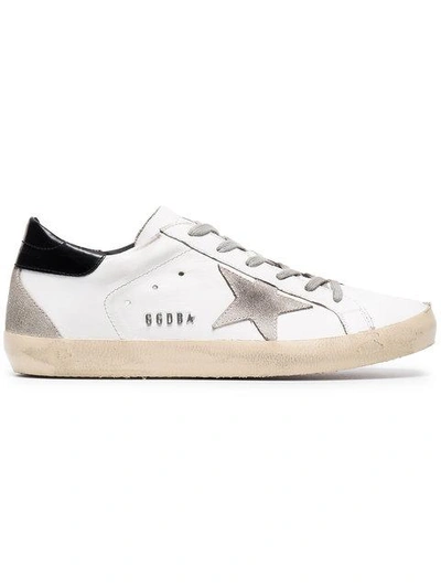 Shop Golden Goose Distressed Superstar Sneakers In White