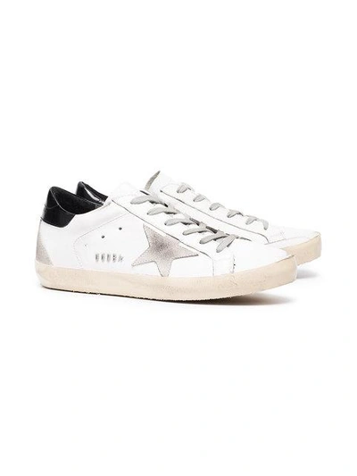 Shop Golden Goose Distressed Superstar Sneakers In White