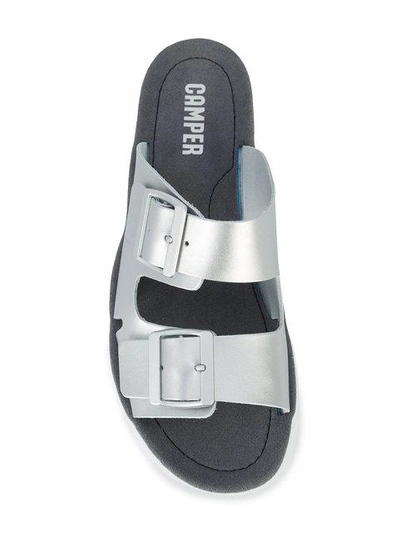 Shop Camper Buckled Sandals In Grey