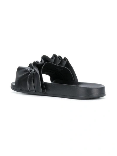 Shop Michael Michael Kors Ruffle Trim Slides - Black