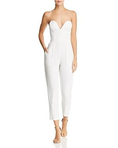 Shop Amanda Uprichard Cherri Strapless Jumpsuit In Ivory