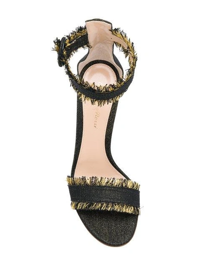 Shop Gianvito Rossi Lola Fringed Sandals In Black