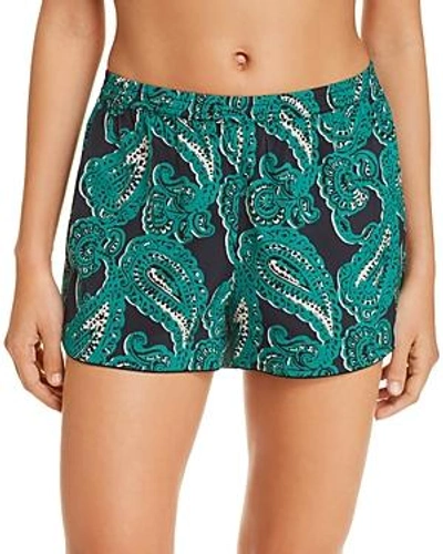 Shop Stella Mccartney Poppy Snoozing Shorts In Green Paisley Print